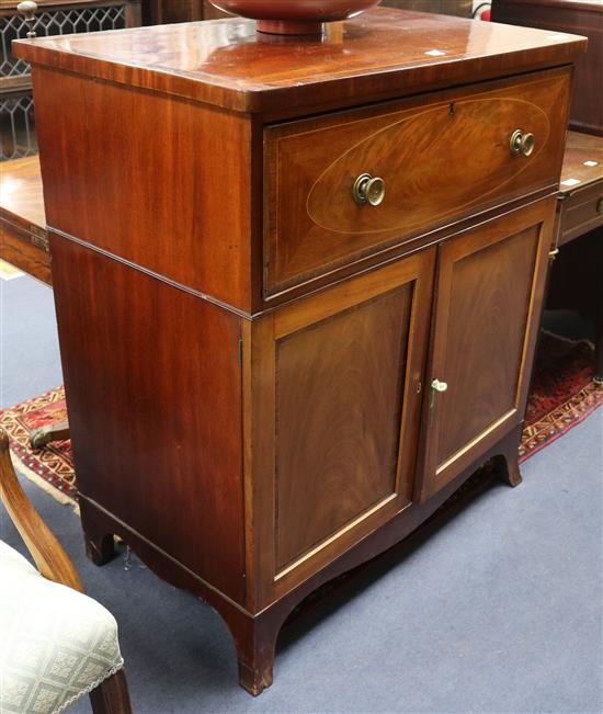 A Regency mahogany secretaire cabinet W.95cm